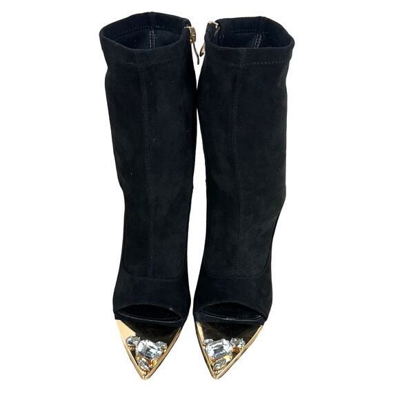 Azalea Wang High Society Rhinestone Black Pointed Toe *Missing Chain** Sz 6.5 - Picture 6 of 10